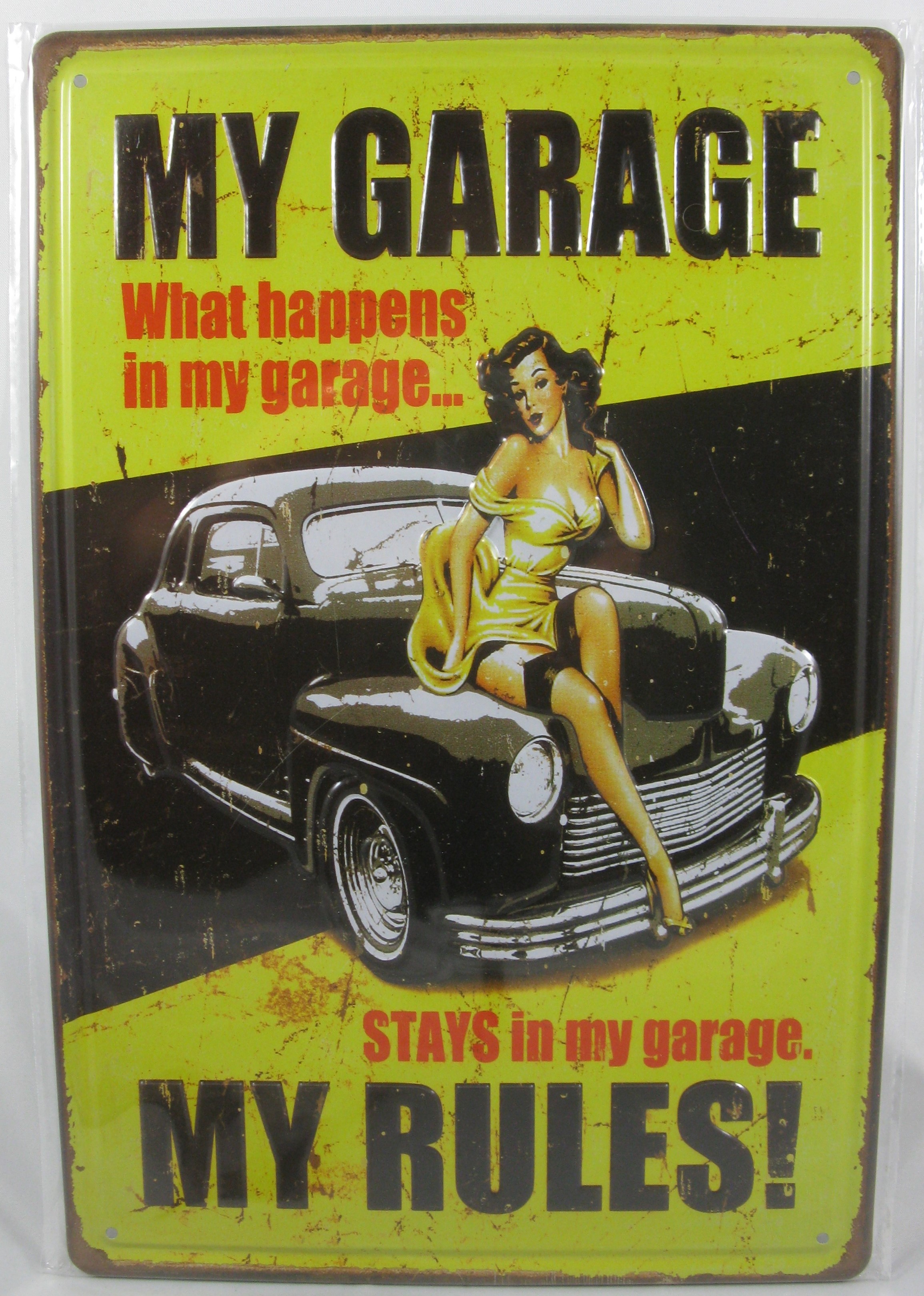 Plaque My Garage My Rules Pin Up Voiture Retro Collector95 Collector95 