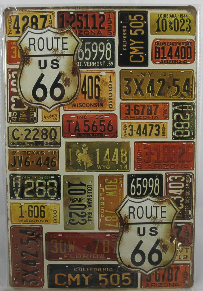 Plaque Deco Plaque Immatriculation Americaine Usa Route 66 Collector95 Collector95